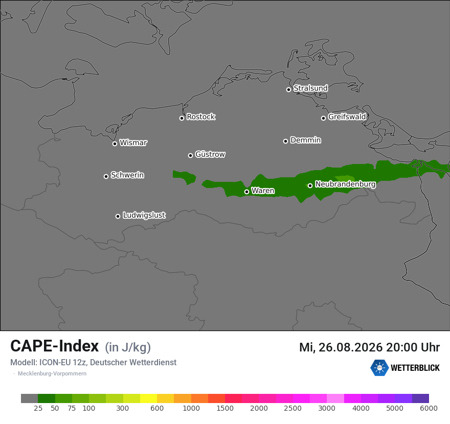 Modellkarte ICON-EU – cape – mv