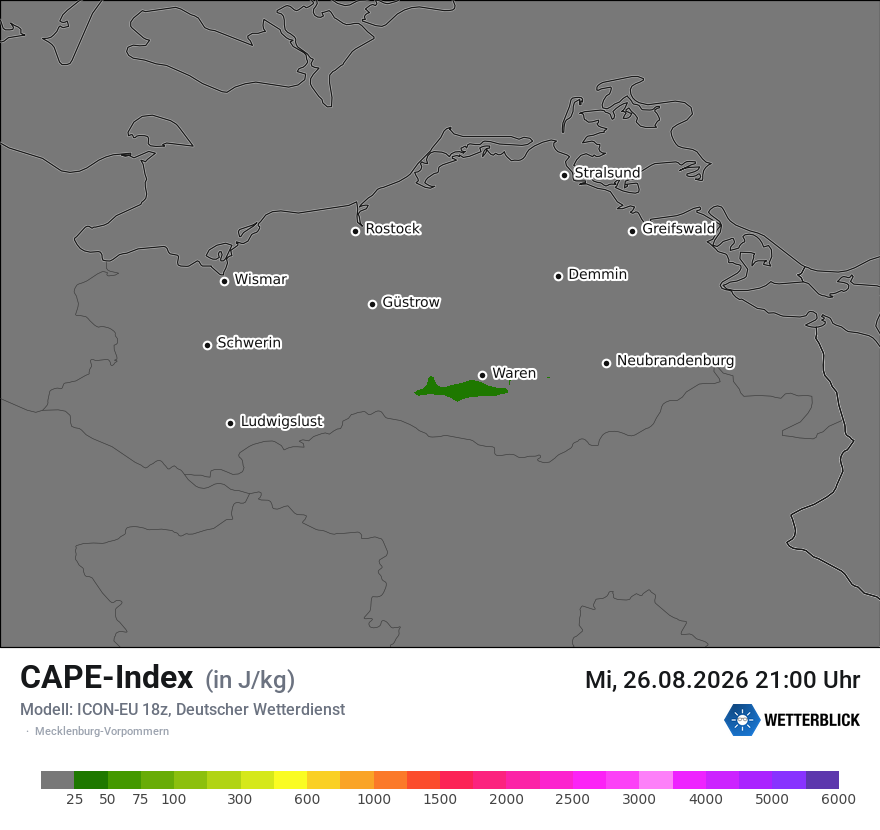 Modellkarte ICON-EU – cape – mv