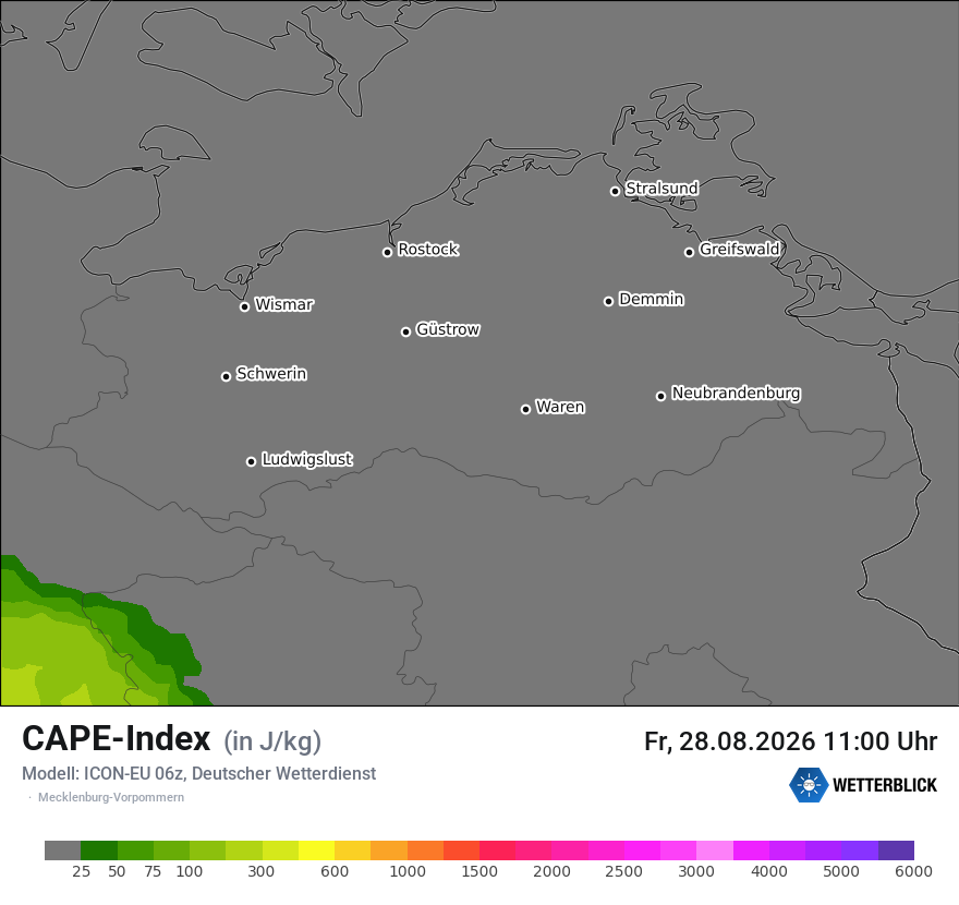 Modellkarte ICON-EU – cape – mv