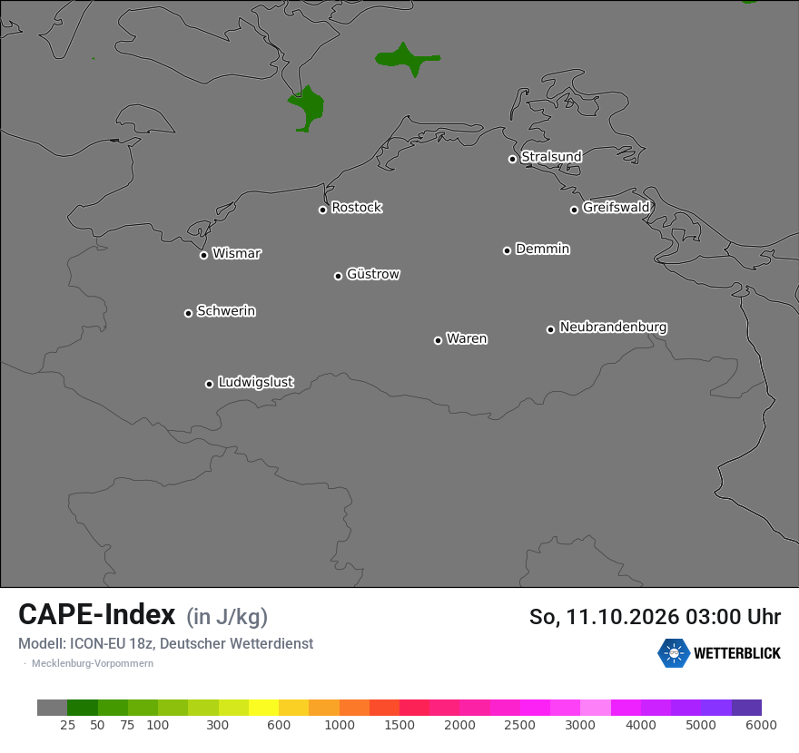 Modellkarte ICON-EU – cape – mv