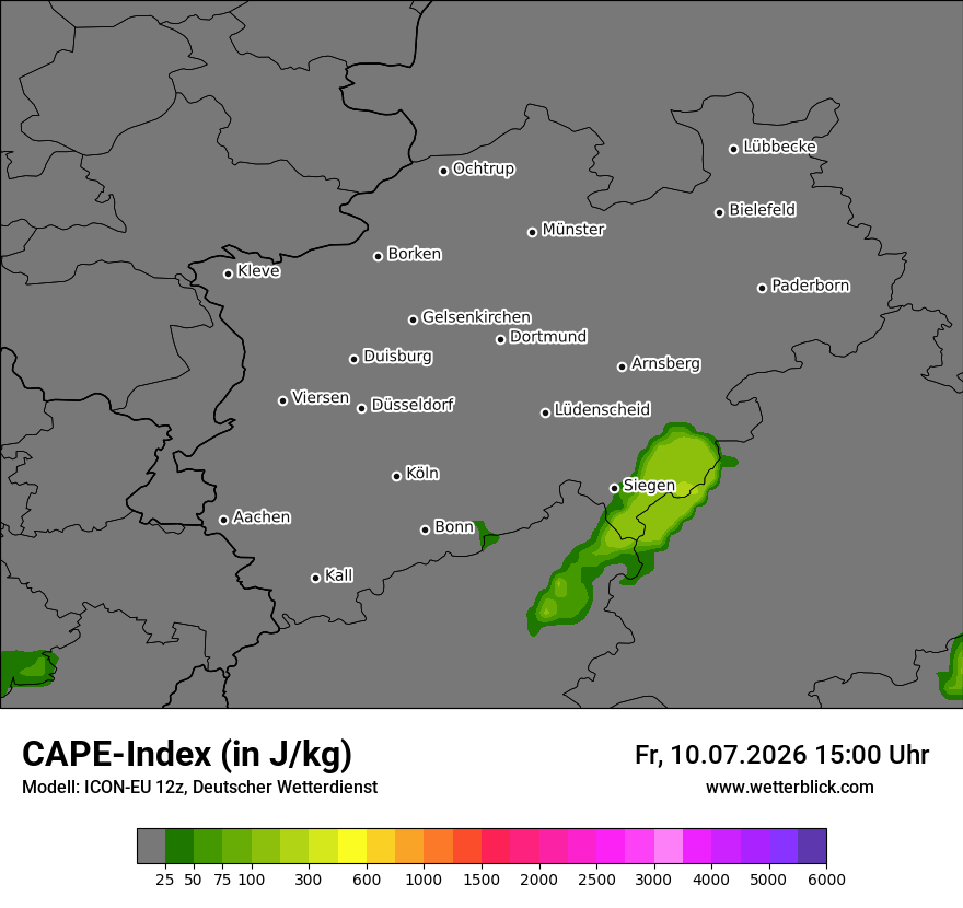 Modellkarte ICON-EU – cape – nrw