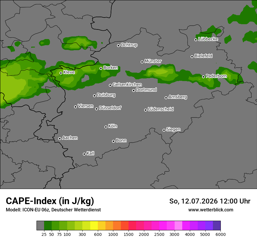 Modellkarte ICON-EU – cape – nrw