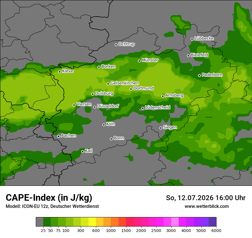 Modellkarte ICON-EU – cape – nrw