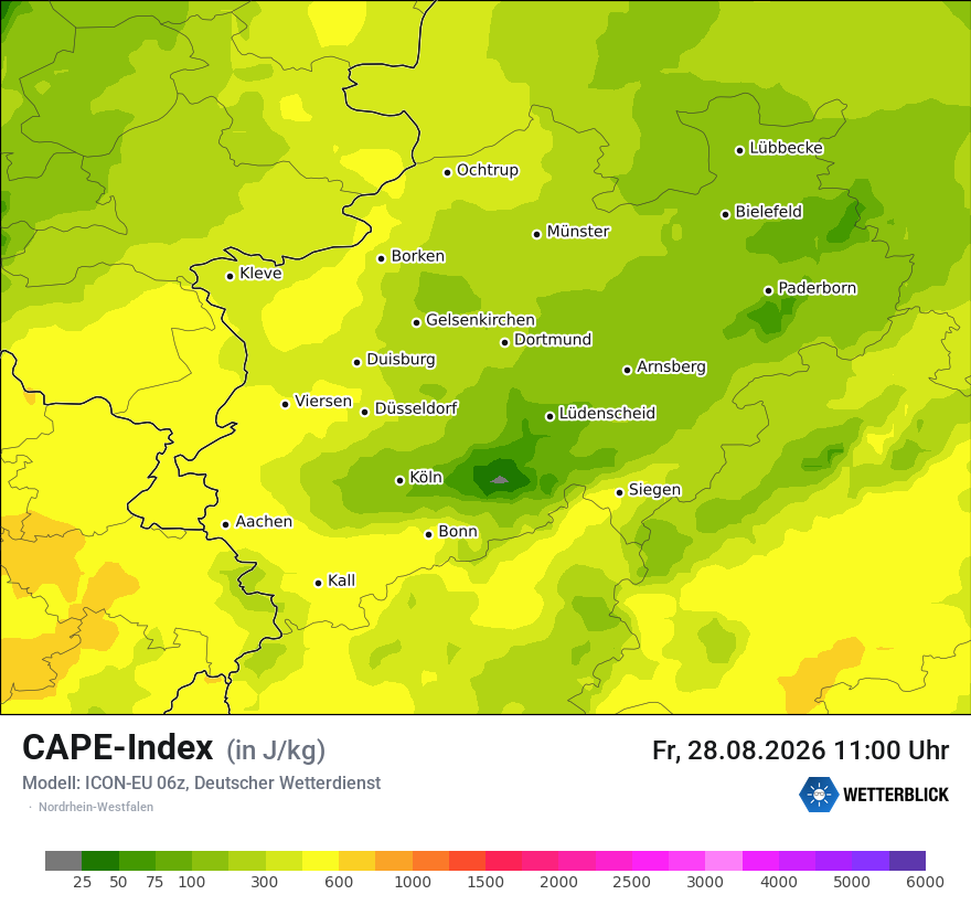Modellkarte ICON-EU – cape – nrw