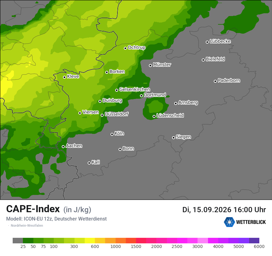 Modellkarte ICON-EU – cape – nrw