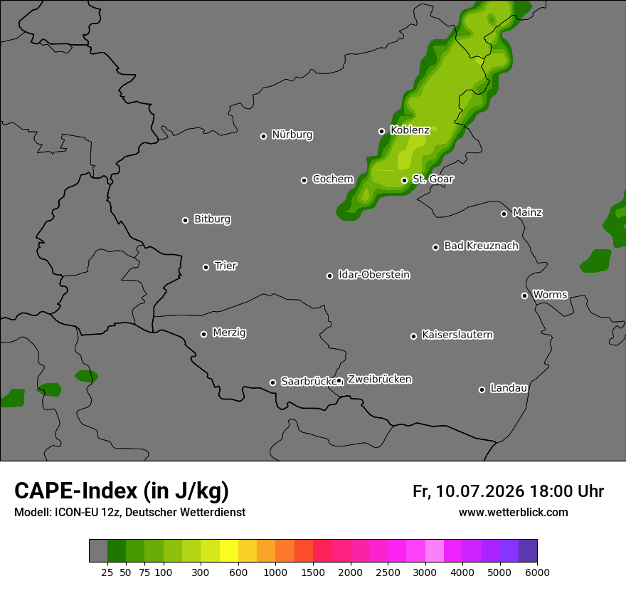 Modellkarte ICON-EU – cape – rp