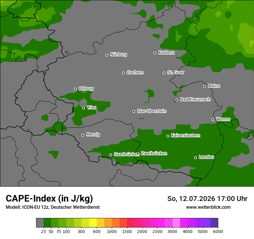 Modellkarte ICON-EU – cape – rp