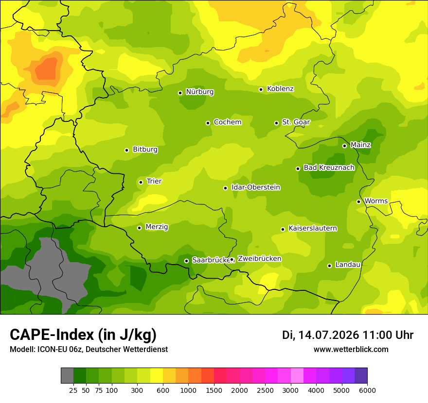 Modellkarte ICON-EU – cape – rp