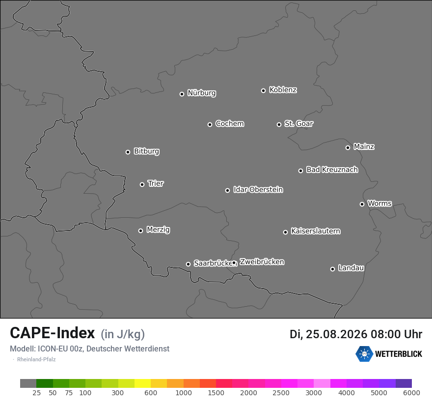 Modellkarte ICON-EU – cape – rp