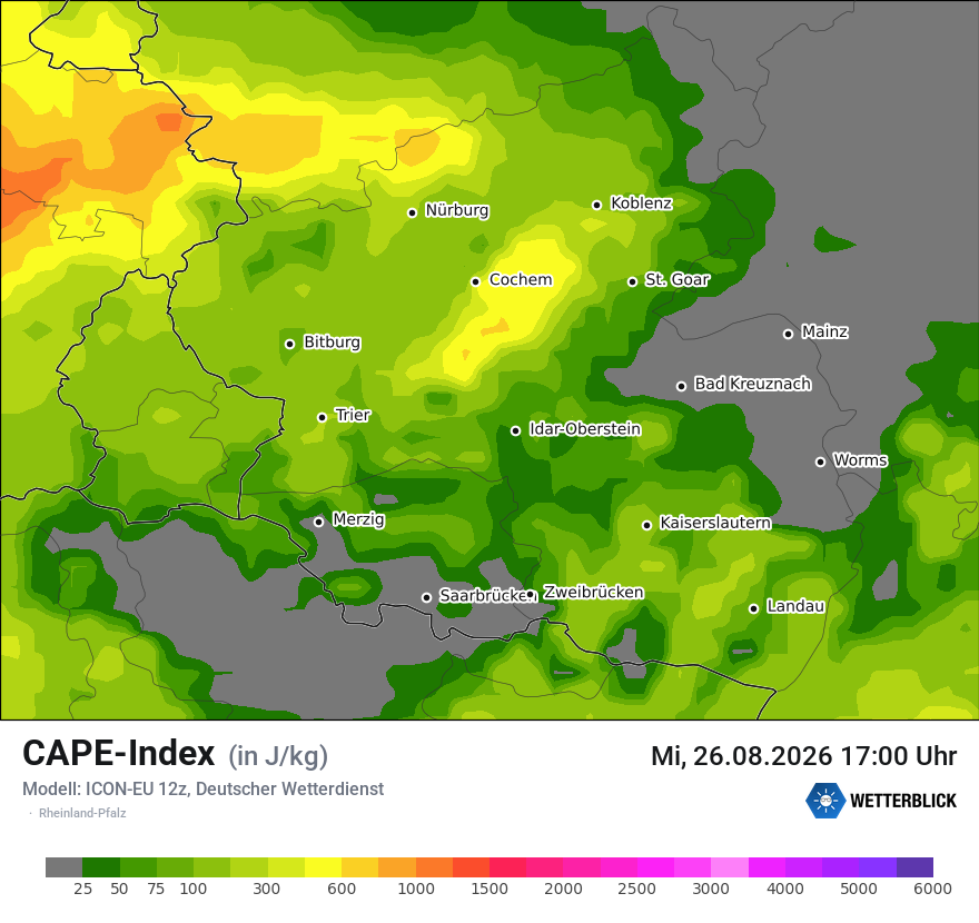Modellkarte ICON-EU – cape – rp