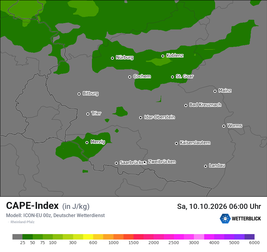 Modellkarte ICON-EU – cape – rp