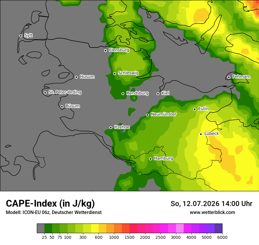 Modellkarte ICON-EU – cape – sh