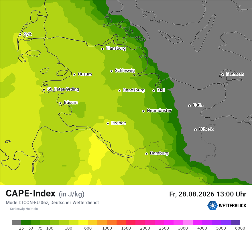 Modellkarte ICON-EU – cape – sh