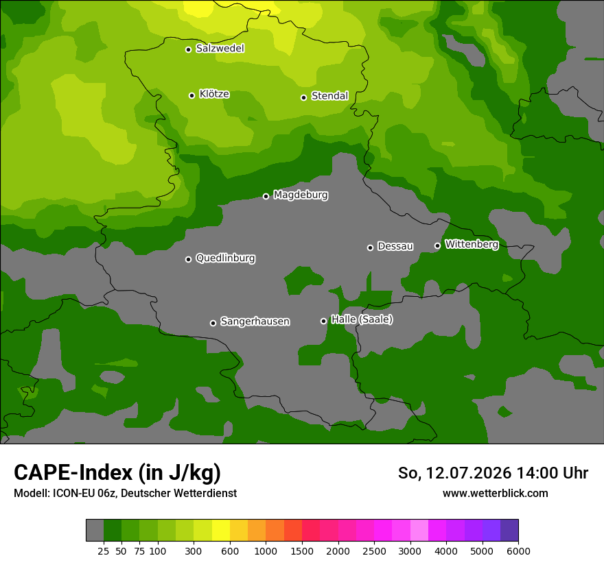 Modellkarte ICON-EU – cape – st