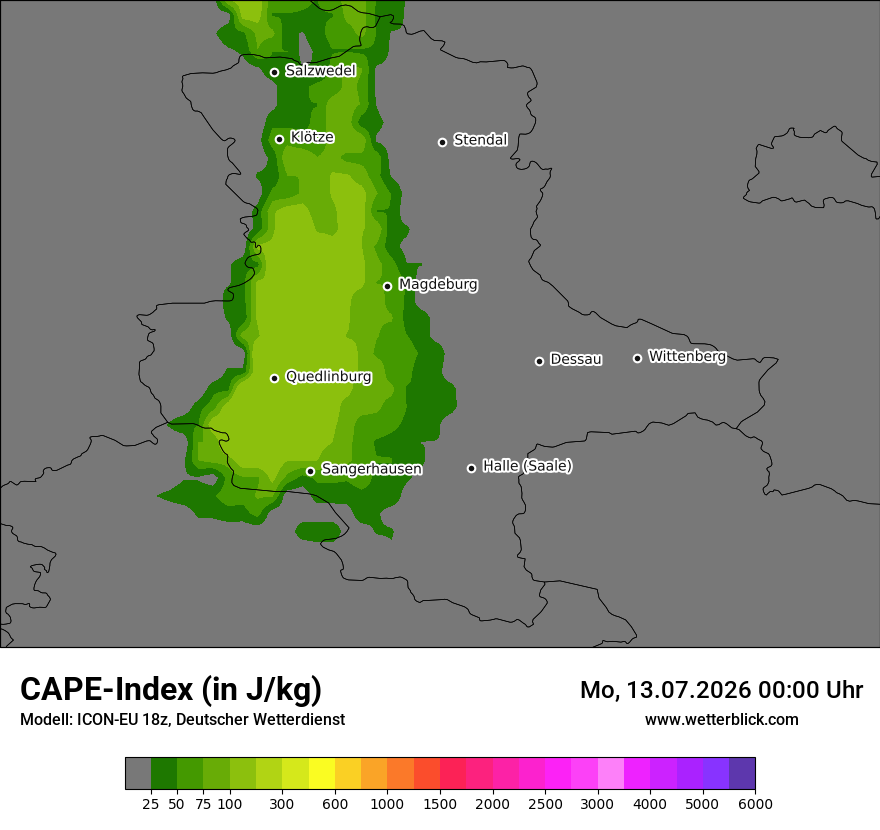 Modellkarte ICON-EU – cape – st