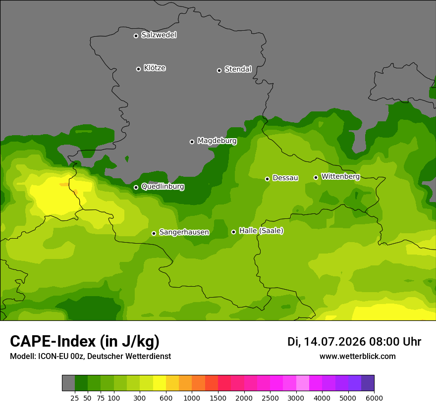 Modellkarte ICON-EU – cape – st