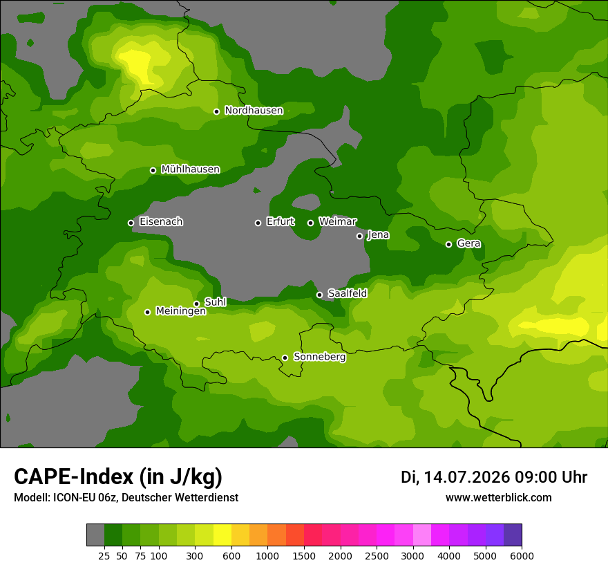 Modellkarte ICON-EU – cape – th
