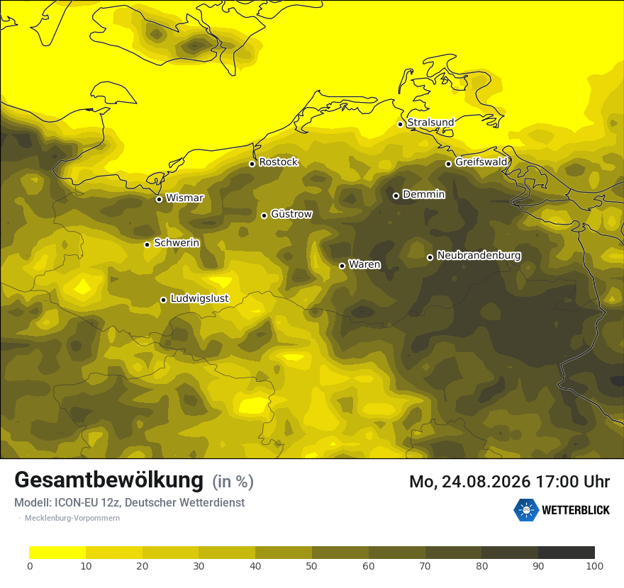 Modellkarte ICON-EU – clct – mv
