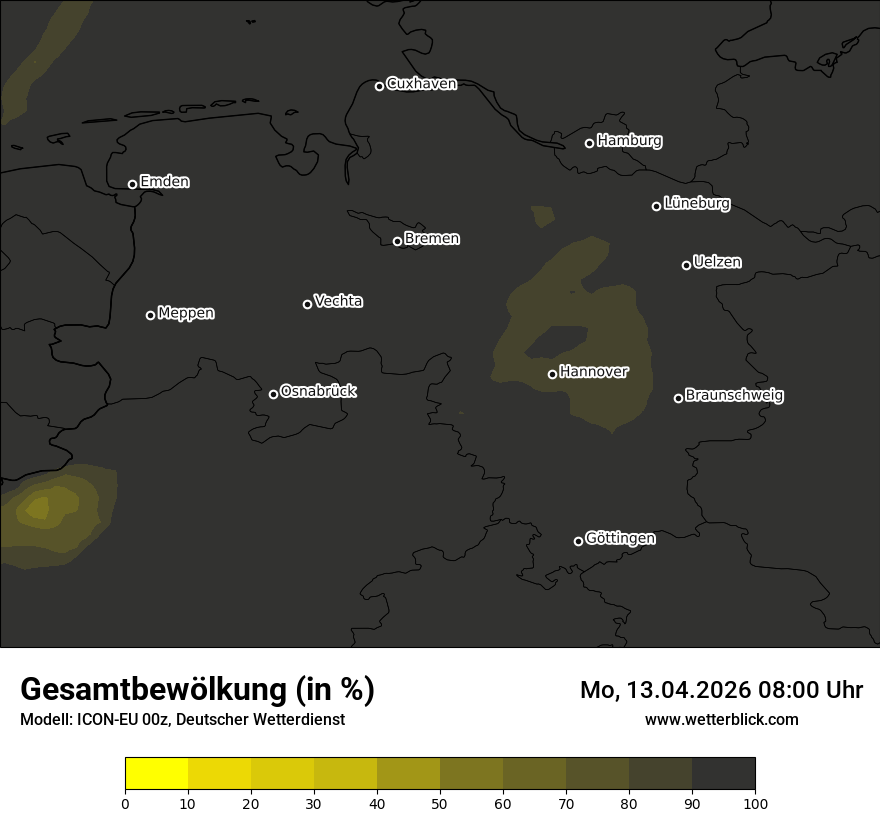 Modellkarte ICON-EU – clct – ni