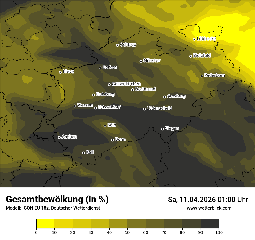 Modellkarte ICON-EU – clct – nrw