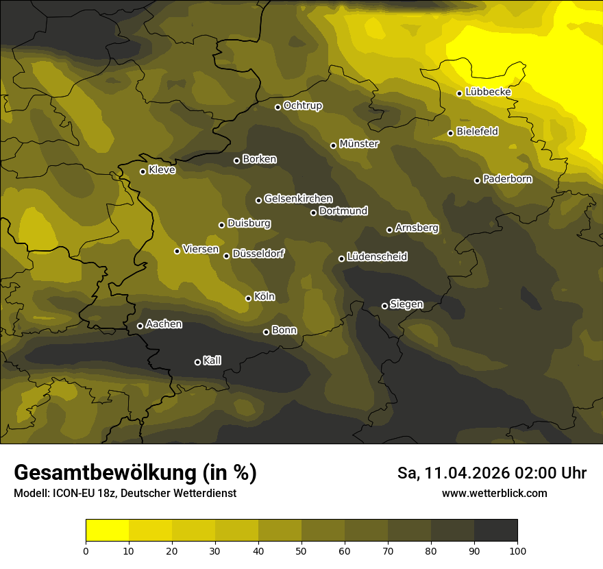 Modellkarte ICON-EU – clct – nrw