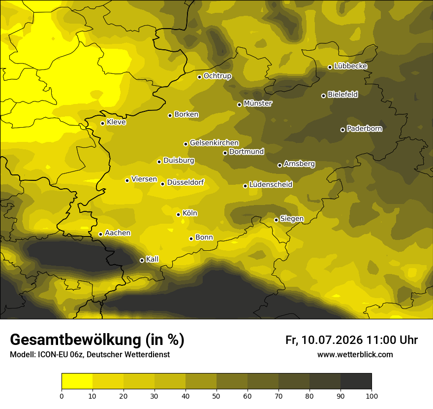 Modellkarte ICON-EU – clct – nrw