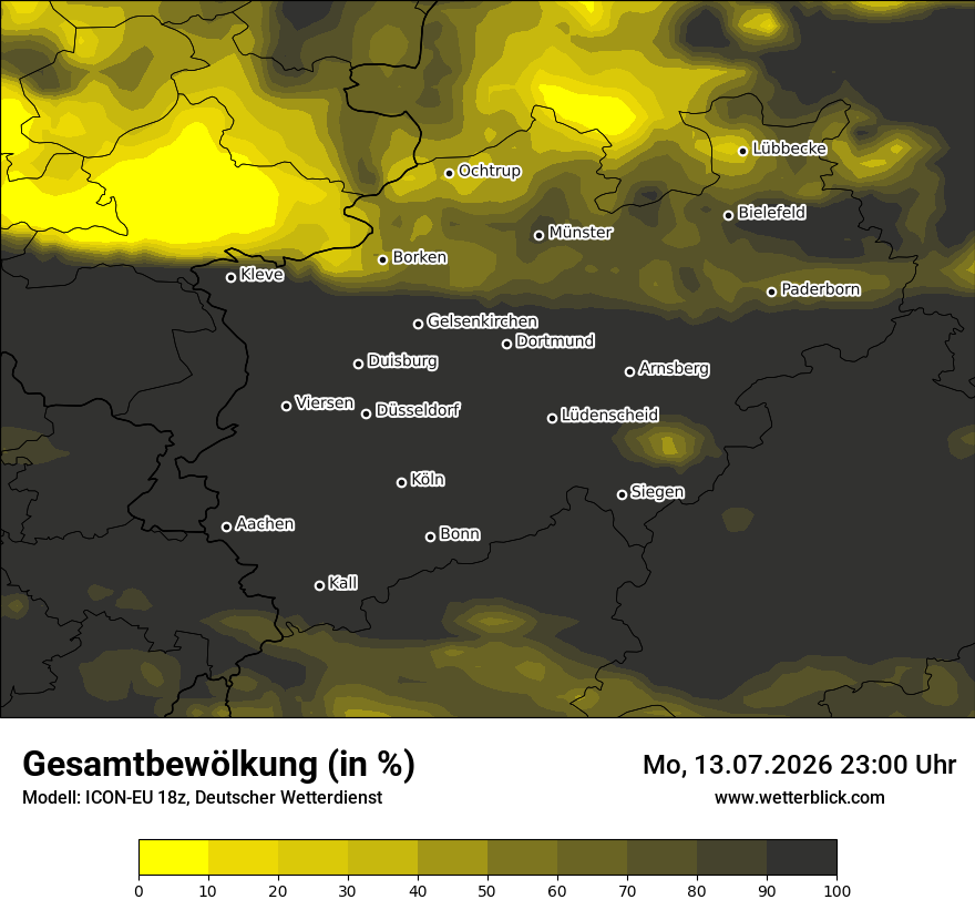 Modellkarte ICON-EU – clct – nrw