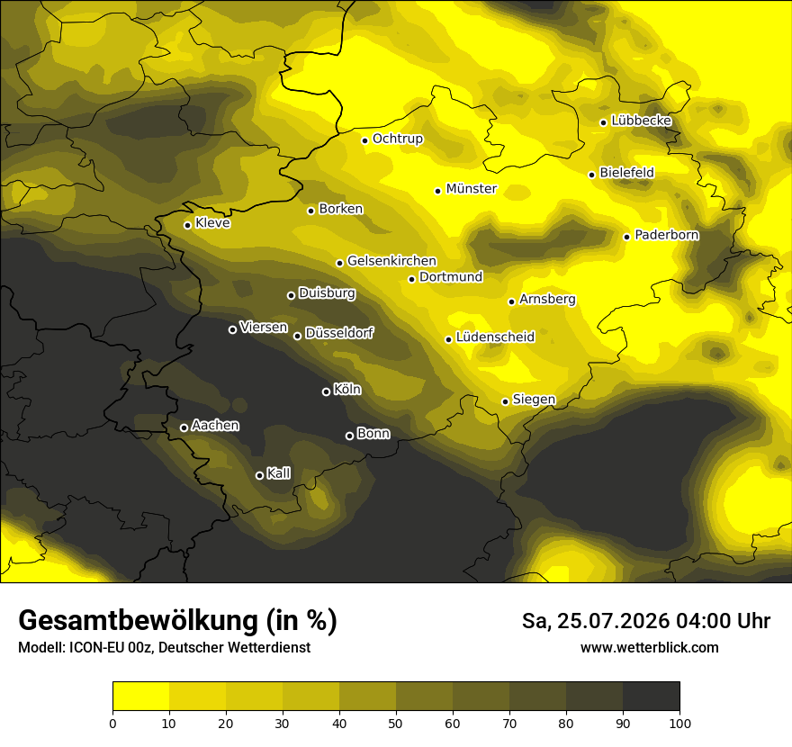 Modellkarte ICON-EU – clct – nrw