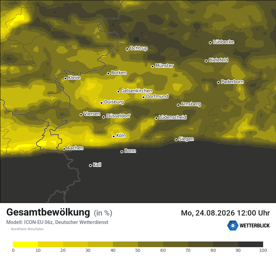 Modellkarte ICON-EU – clct – nrw