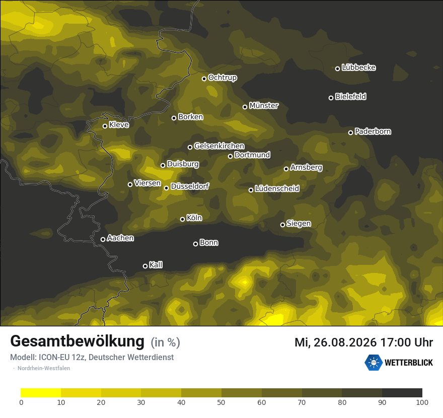 Modellkarte ICON-EU – clct – nrw