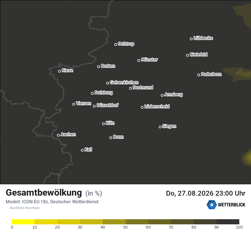 Modellkarte ICON-EU – clct – nrw