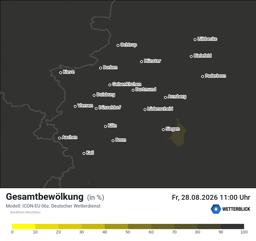 Modellkarte ICON-EU – clct – nrw