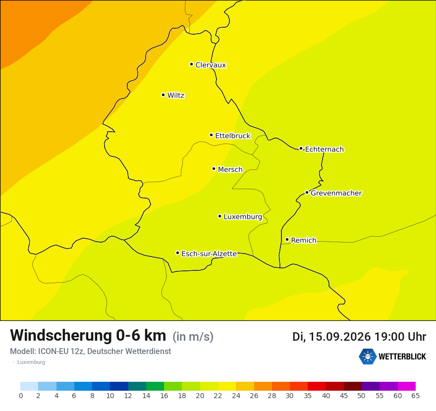 Modellkarte ICON-EU – dls – luxemburg
