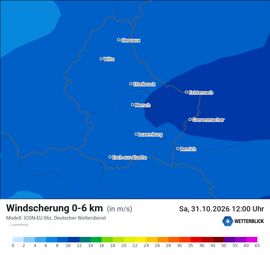 Modellkarte ICON-EU – dls – luxemburg