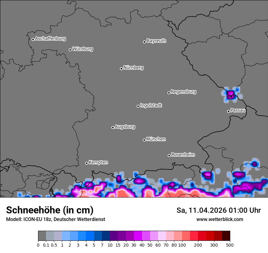 Modellkarte ICON-EU – h_snow – by