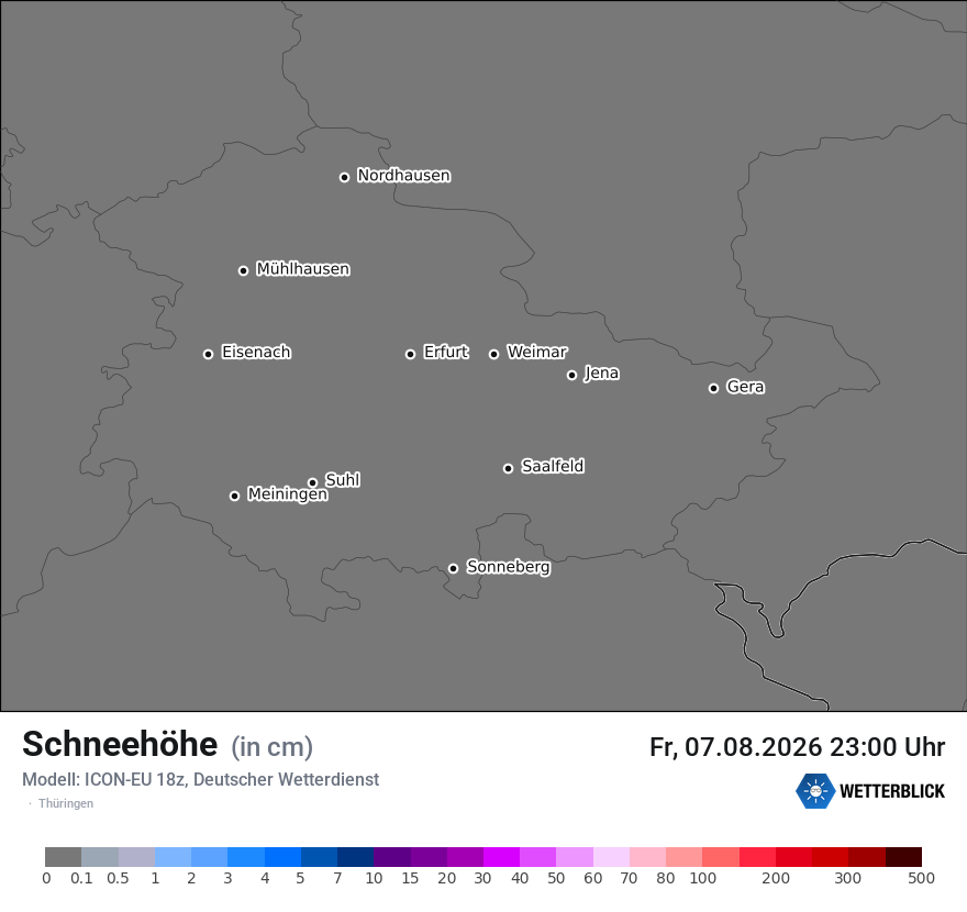 Modellkarte ICON-EU – h_snow – th