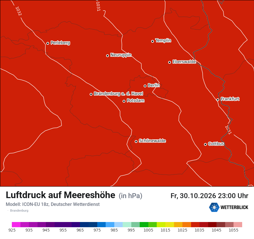 Modellkarte ICON-EU – pmsl – bb