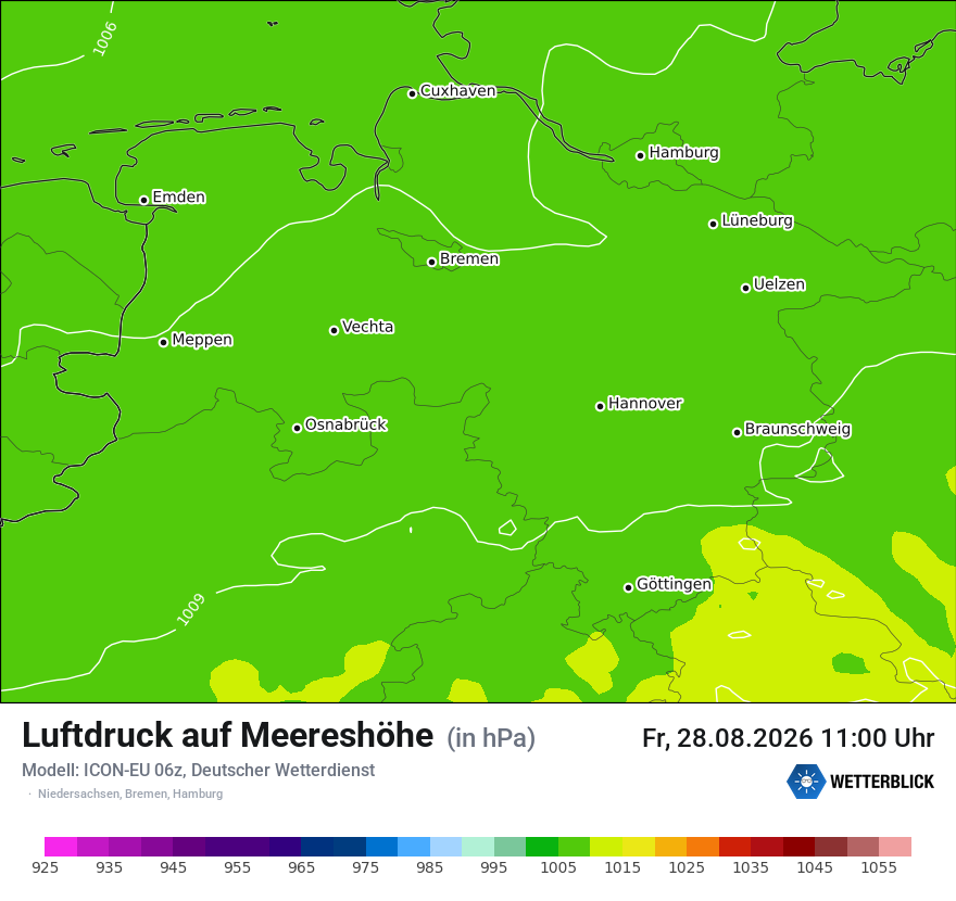 Modellkarte ICON-EU – pmsl – ni