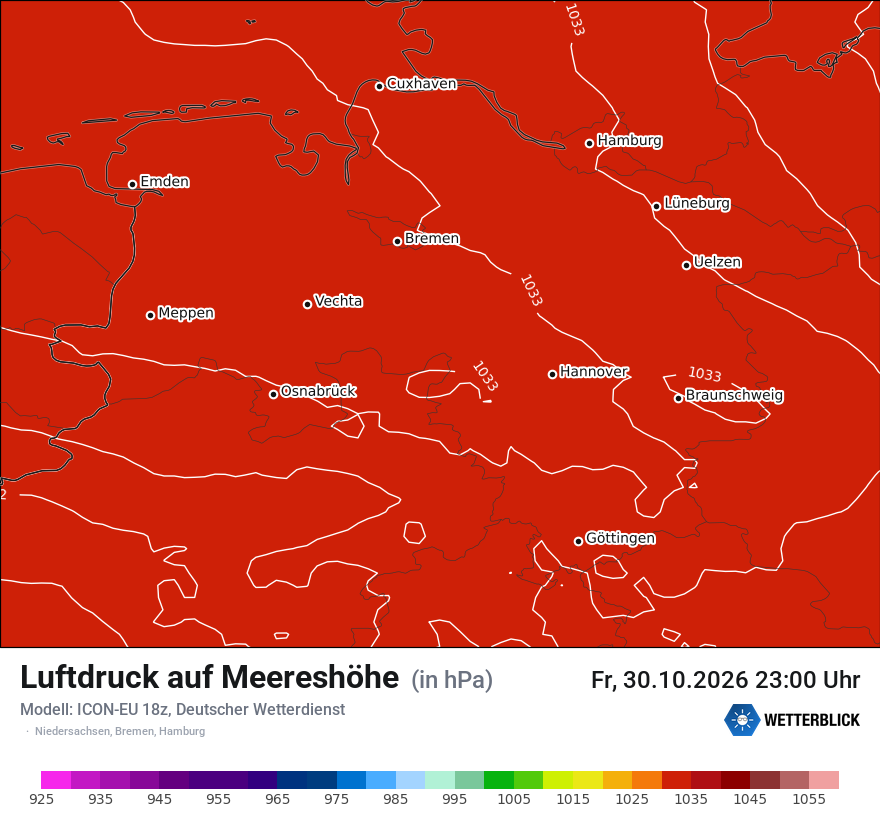 Modellkarte ICON-EU – pmsl – ni
