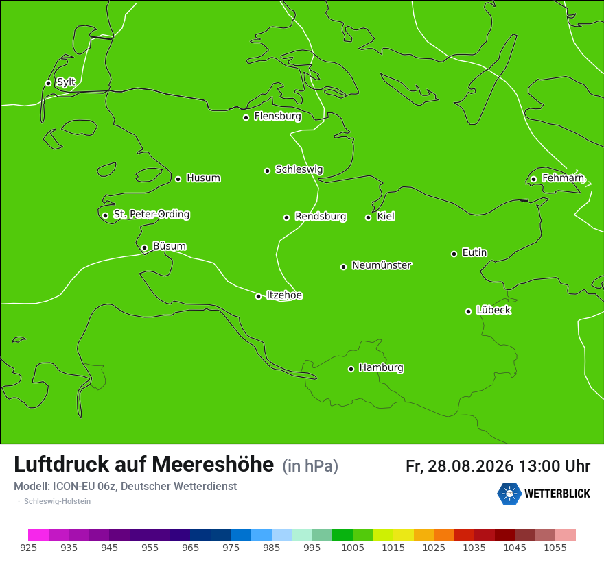 Modellkarte ICON-EU – pmsl – sh
