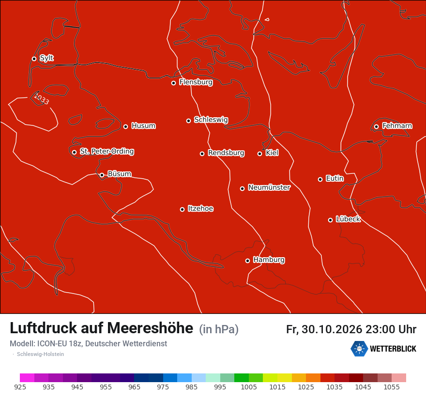 Modellkarte ICON-EU – pmsl – sh