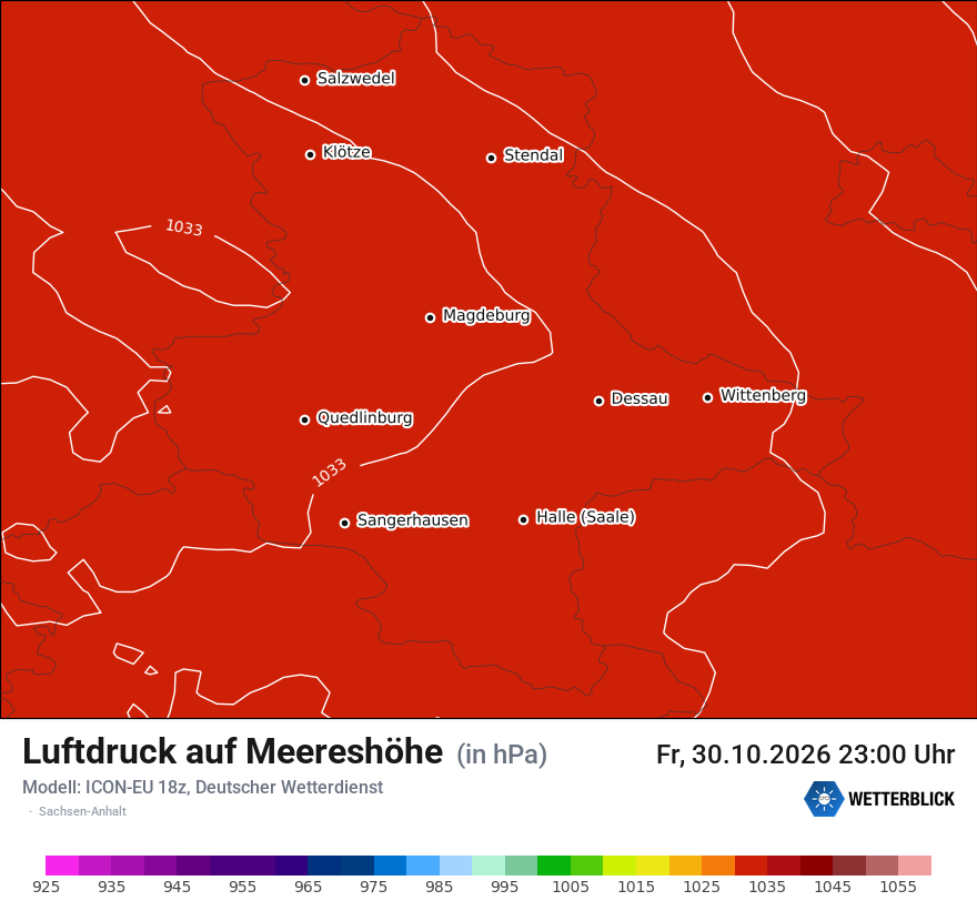 Modellkarte ICON-EU – pmsl – st
