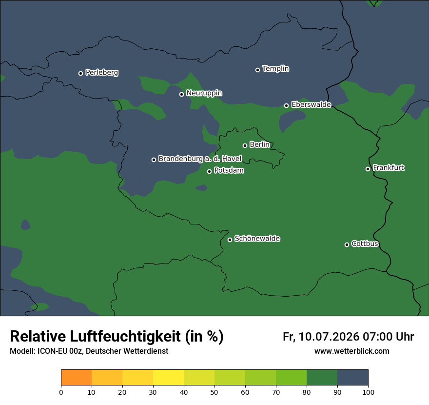 Modellkarte ICON-EU – relhum – bb