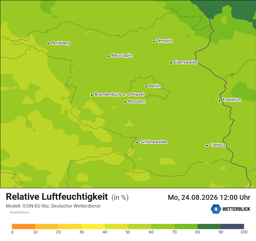 Modellkarte ICON-EU – relhum – bb