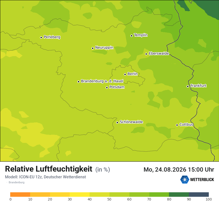 Modellkarte ICON-EU – relhum – bb