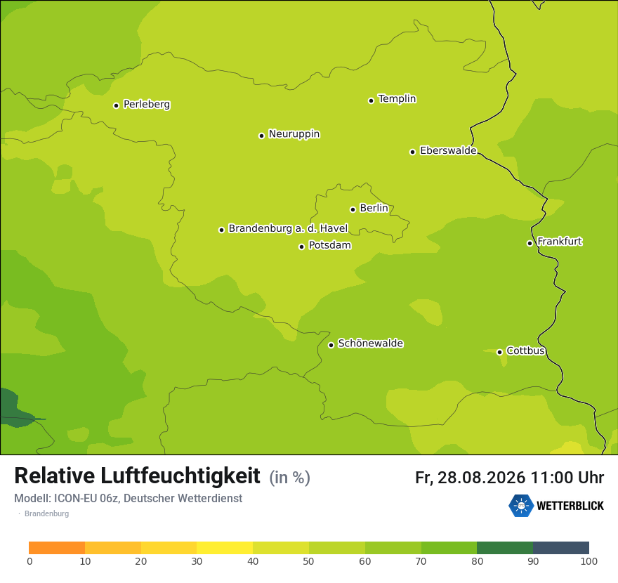 Modellkarte ICON-EU – relhum – bb