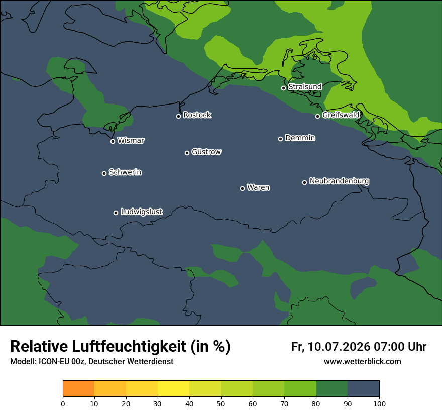 Modellkarte ICON-EU – relhum – mv