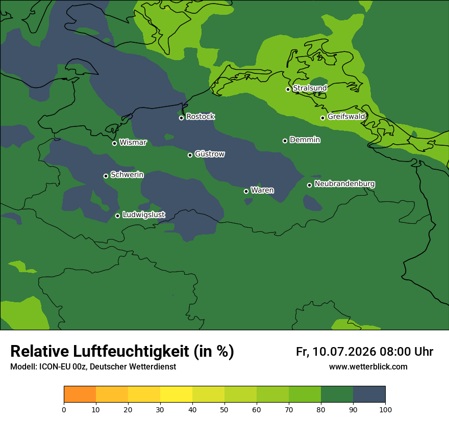 Modellkarte ICON-EU – relhum – mv