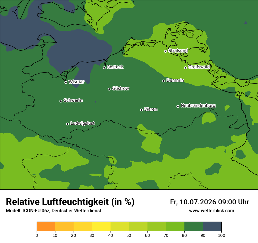 Modellkarte ICON-EU – relhum – mv