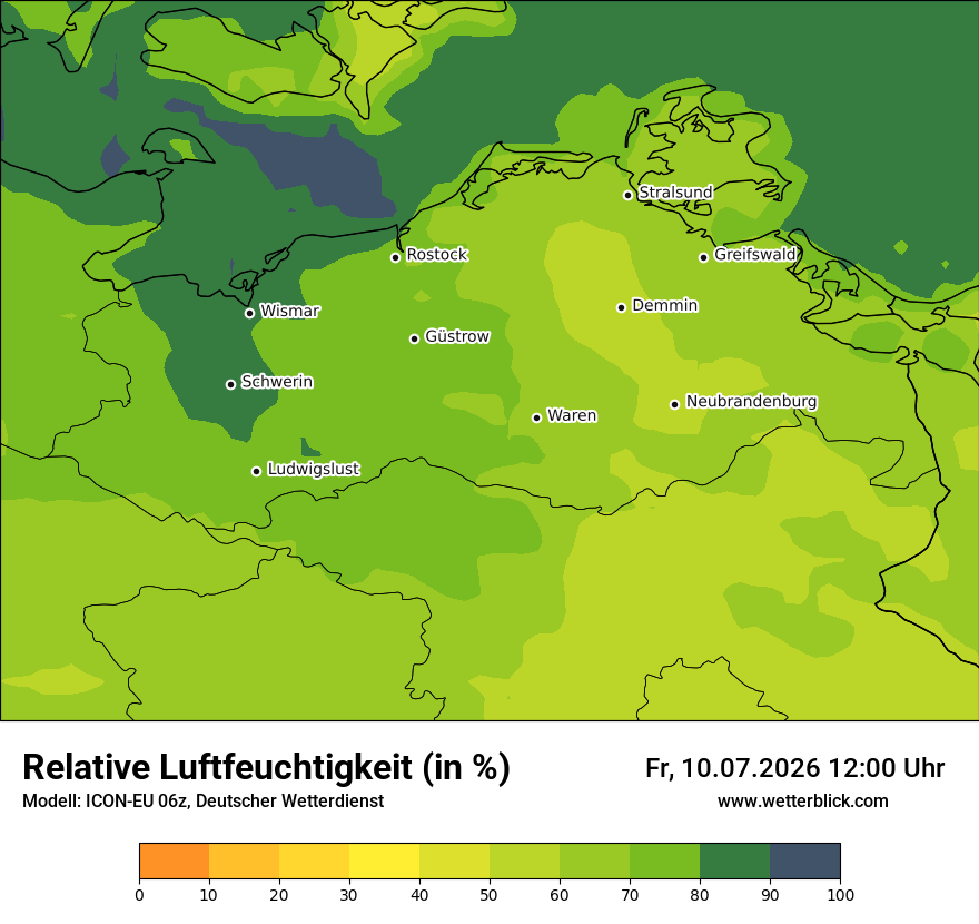 Modellkarte ICON-EU – relhum – mv